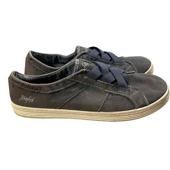 Blowfish Womans No Lace Sneakers 10 Gray Canvas Summer Slip On Shoes - Picture 2 of 11